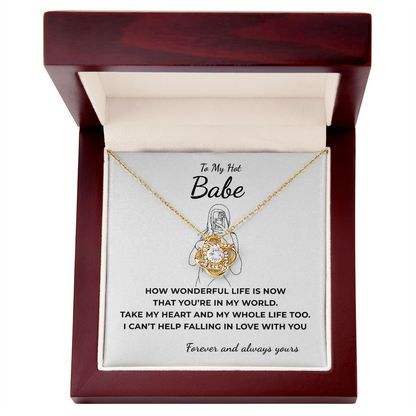To My Hot Babe Love Knot Necklace