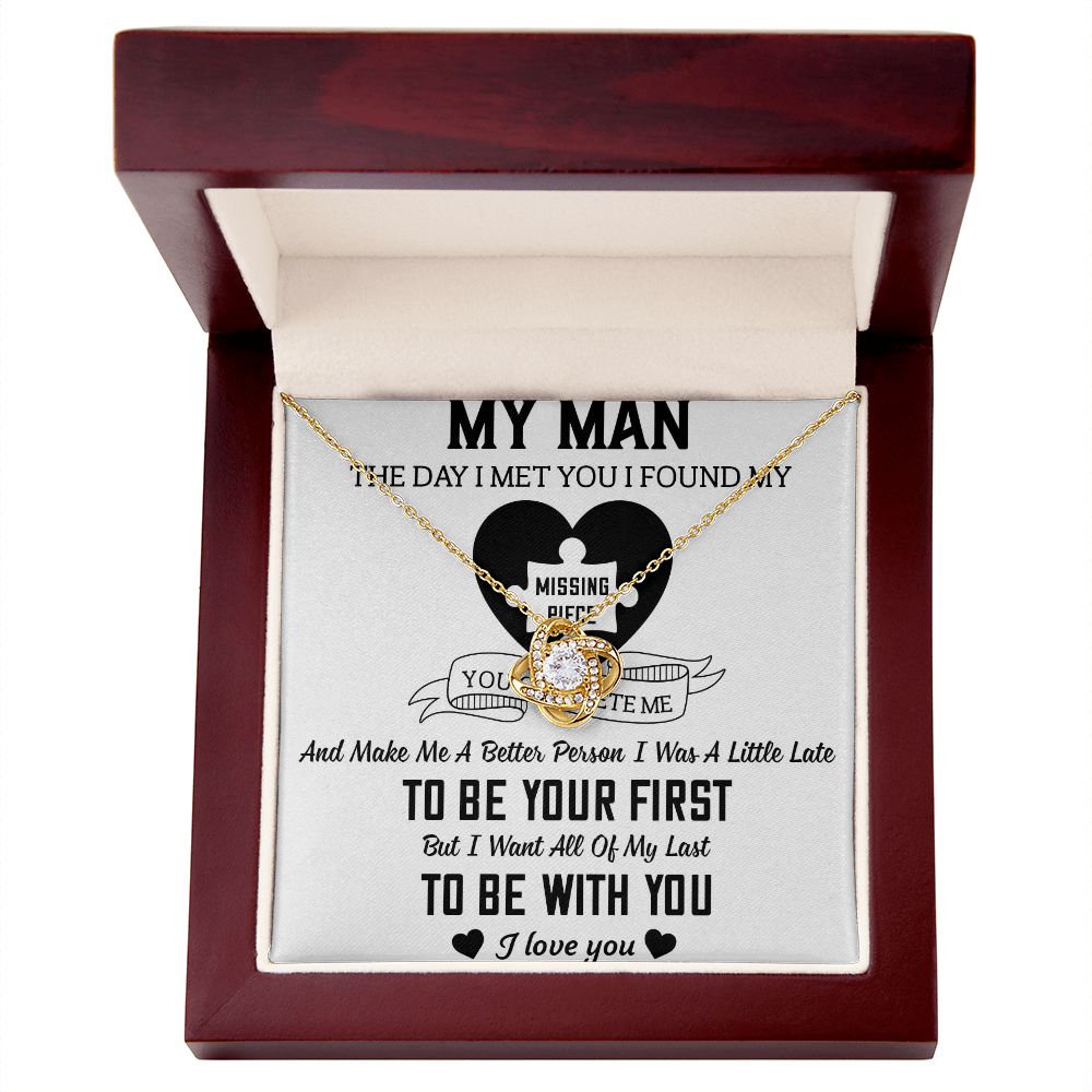 To My Man Love Knot Necklace