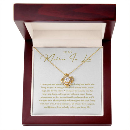 To My Mother In Law Wife Interlocking Hearts Necklace