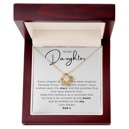 To My Daughter Love Knot Necklace