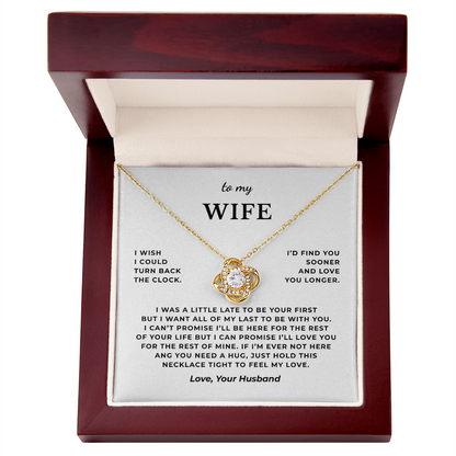 To My Wife Interlocking Hearts Necklace