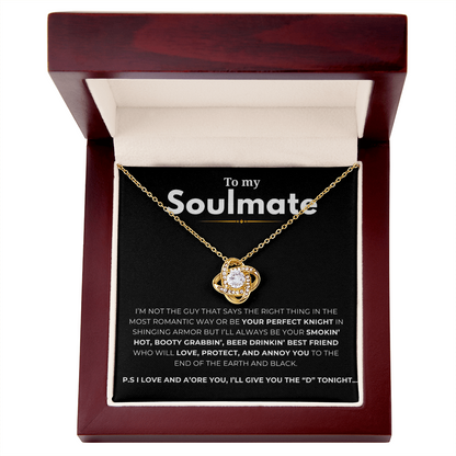To My Soulmate Love Knot Necklace