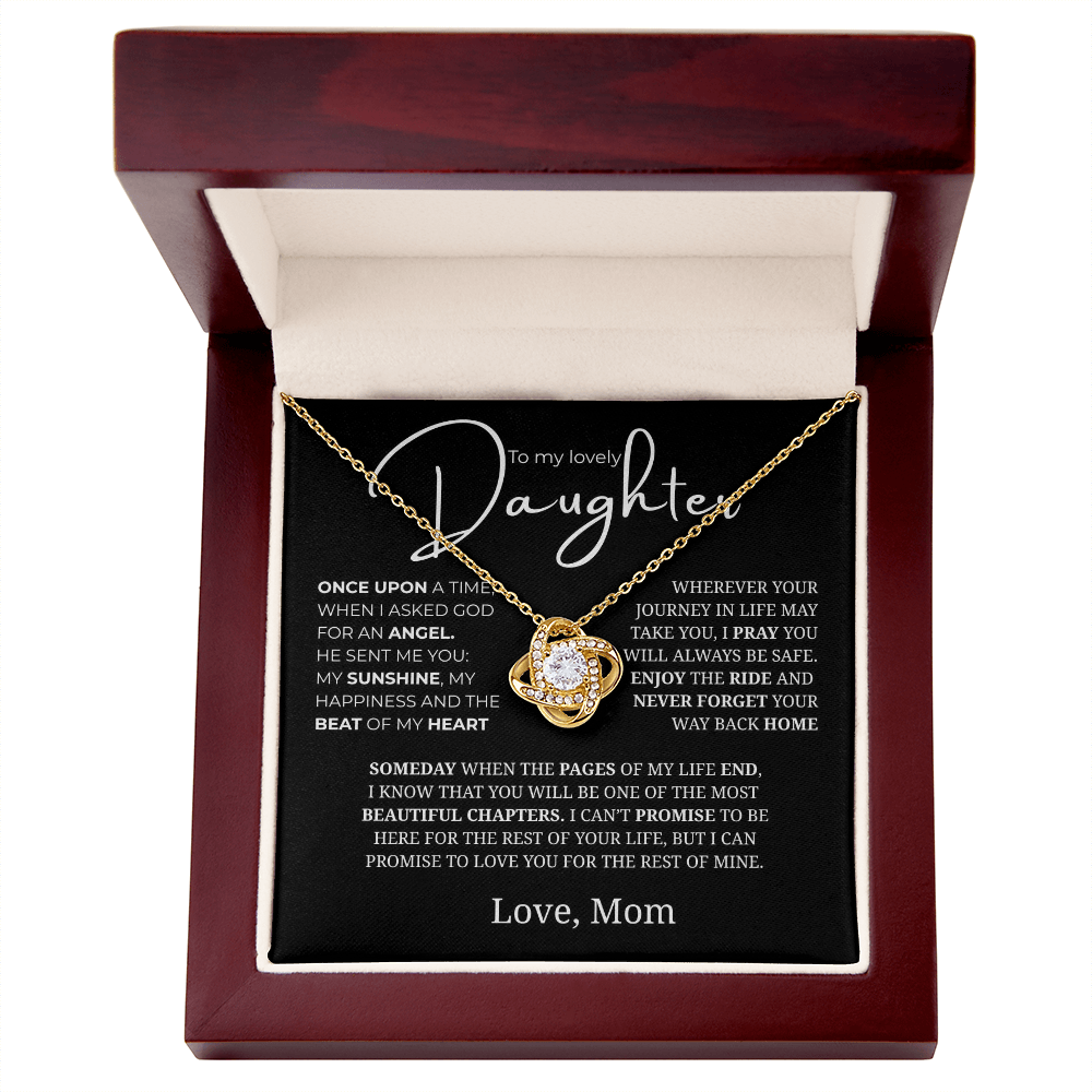 To My Daughter Love Knot Necklace