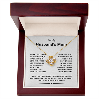 To My Husband's Mom Love Knot Necklace