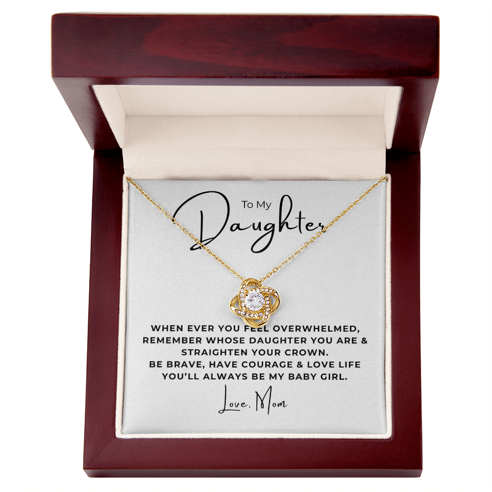 To My Daughter Love Knot Necklace