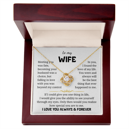 To My Wife Love Knot Necklace