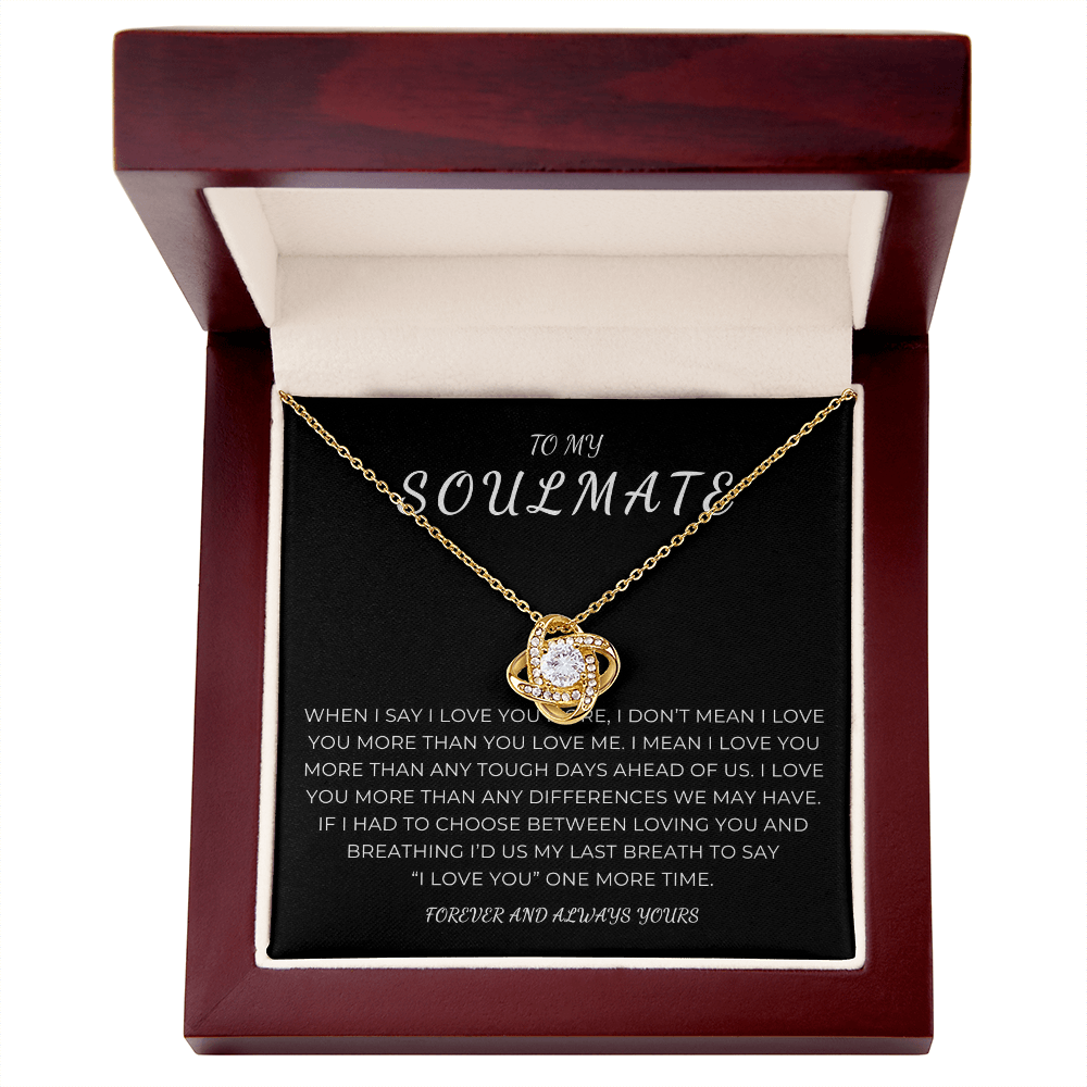 To My Soulmate Love Knot Necklace