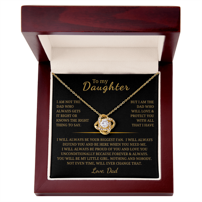 To My Daughter Love Knot Necklace