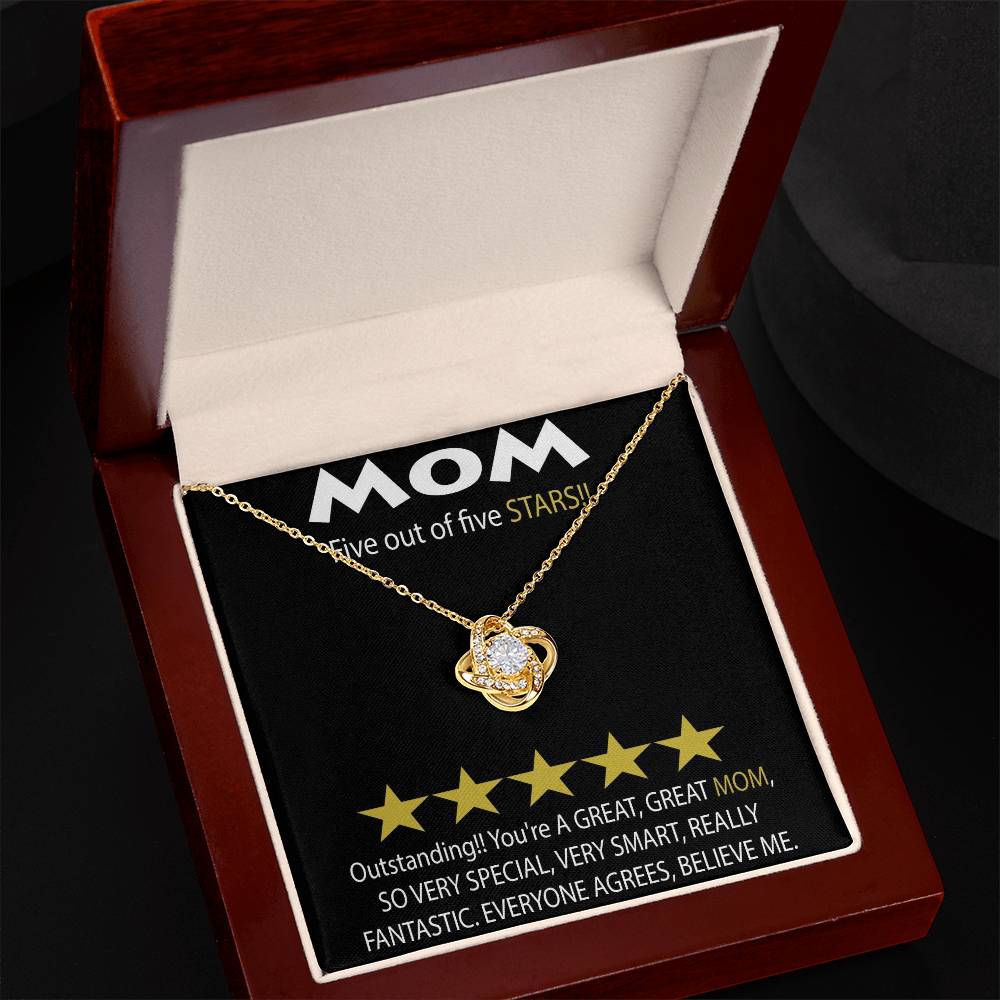 Mom 5 Stars Love Knot Necklace