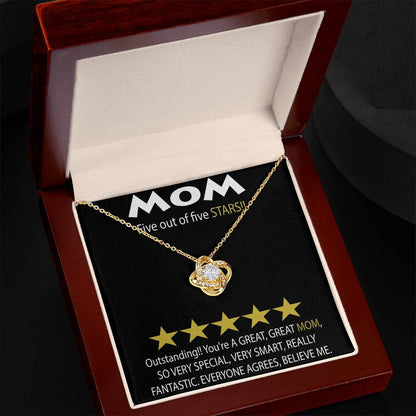 Mom 5 Stars Love Knot Necklace