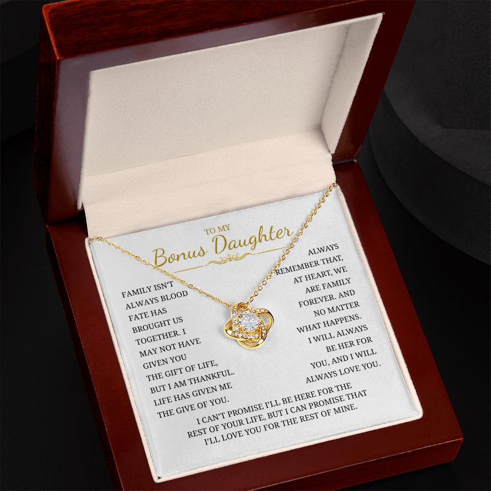 To My Daughter Love Knot Necklace