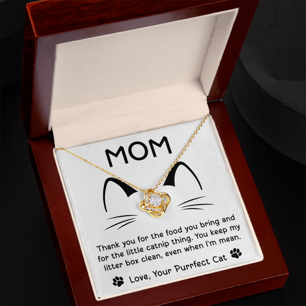 Purrfect Cat Love Knot Necklace
