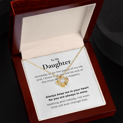 To My Daughter Love Knot Necklace