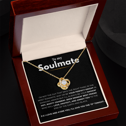 To My Soulmate Love Knot Necklace
