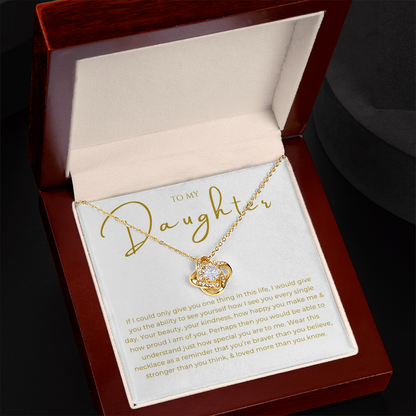 To My Daughter Interlocking Hearts Necklace