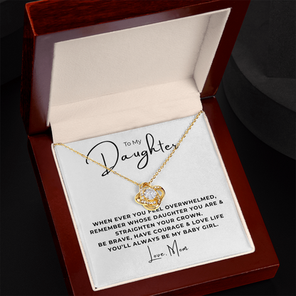 To My Daughter Love Knot Necklace