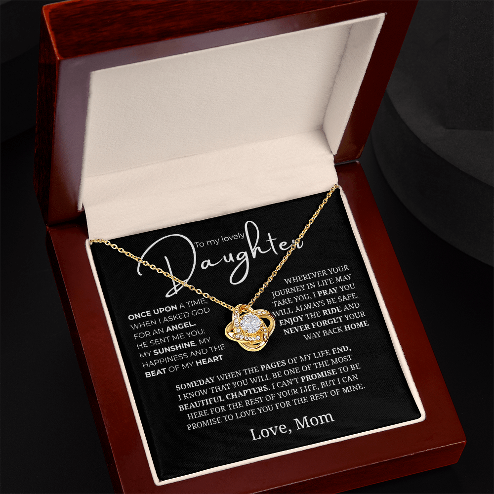 To My Daughter Love Knot Necklace