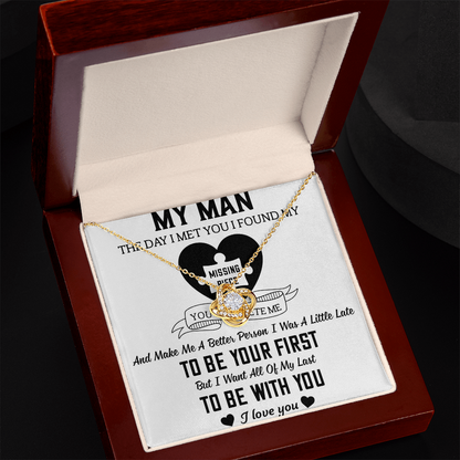 To My Man Love Knot Necklace