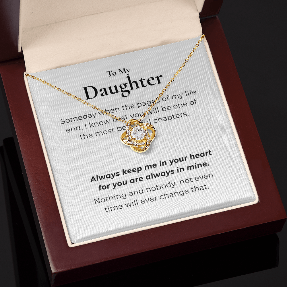 To My Daughter Love Knot Necklace