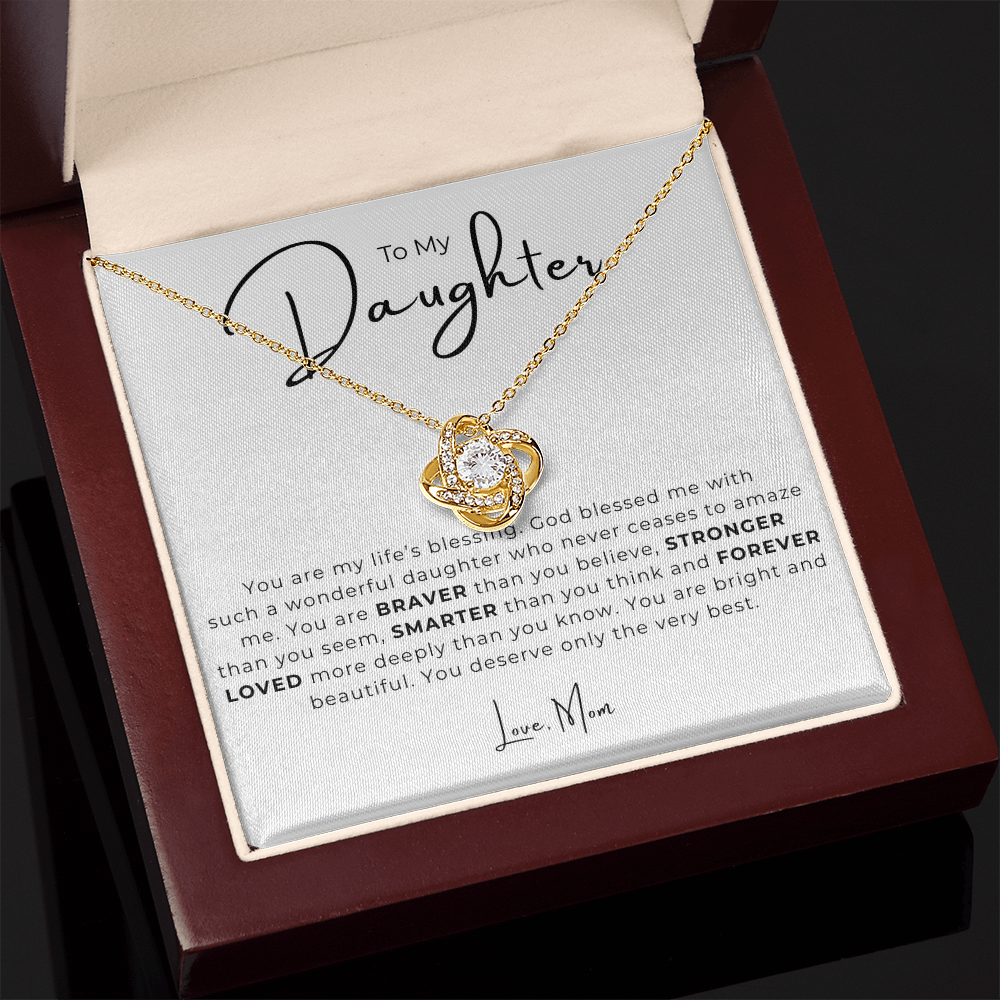 To My Daughter Love Knot Necklace