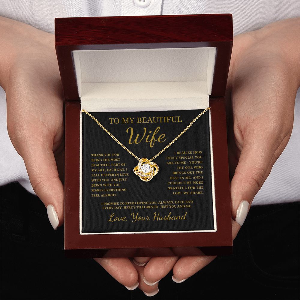 To My Beautiful Wife Love Knot Necklace