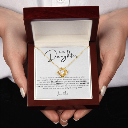 To My Daughter Love Knot Necklace