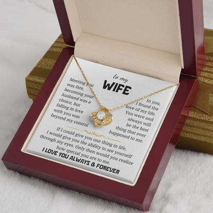 To My Wife Love Knot Necklace