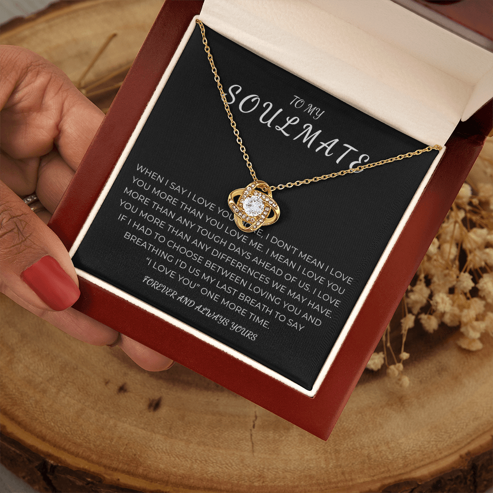 To My Soulmate Love Knot Necklace