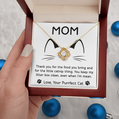 Purrfect Cat Love Knot Necklace