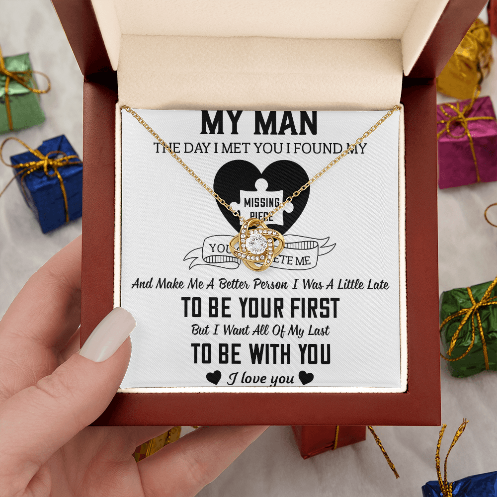 To My Man Love Knot Necklace