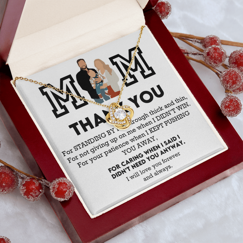 Mom Thank You Love Knot Necklace