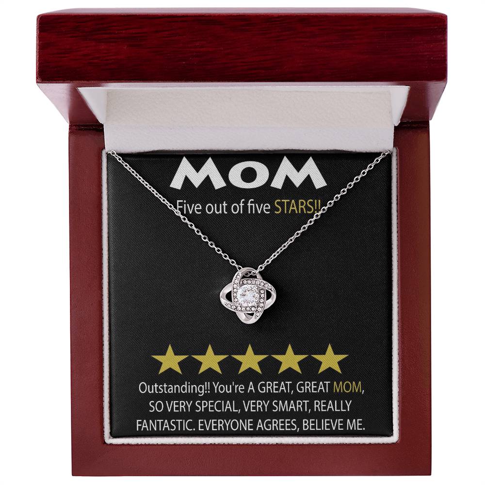 Mom 5 Stars Love Knot Necklace
