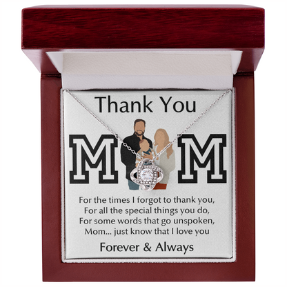 Thank You Mom Love Knot Necklace