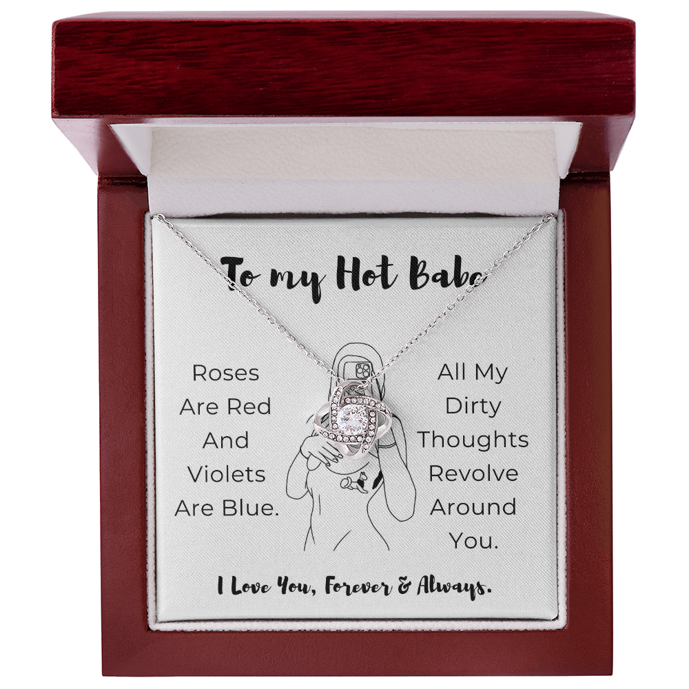 To My Hot Babe Love Knot Necklace