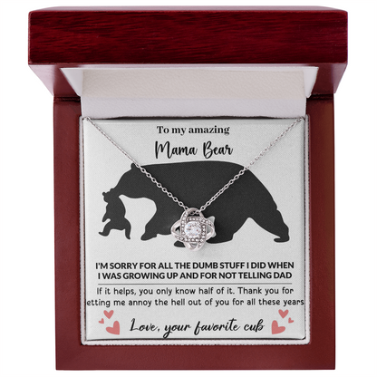 Mama Bear Love Knot Necklace