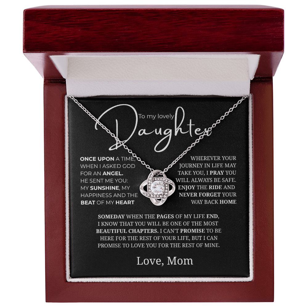 To My Daughter Love Knot Necklace