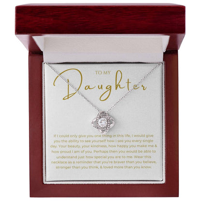 To My Daughter Interlocking Hearts Necklace