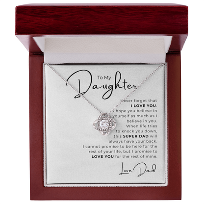 To My Daughter Love Knot Necklace