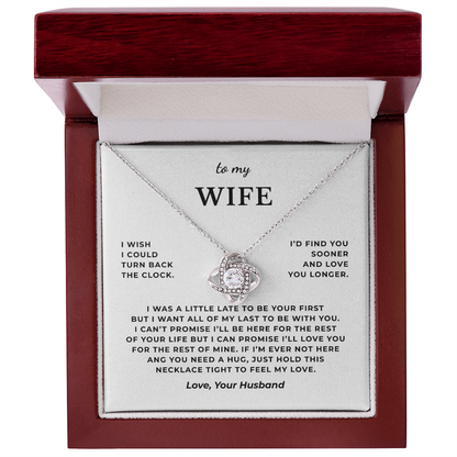 To My Wife Interlocking Hearts Necklace