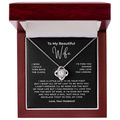 To My Beautiful Wife Interlocking Hearts Necklace