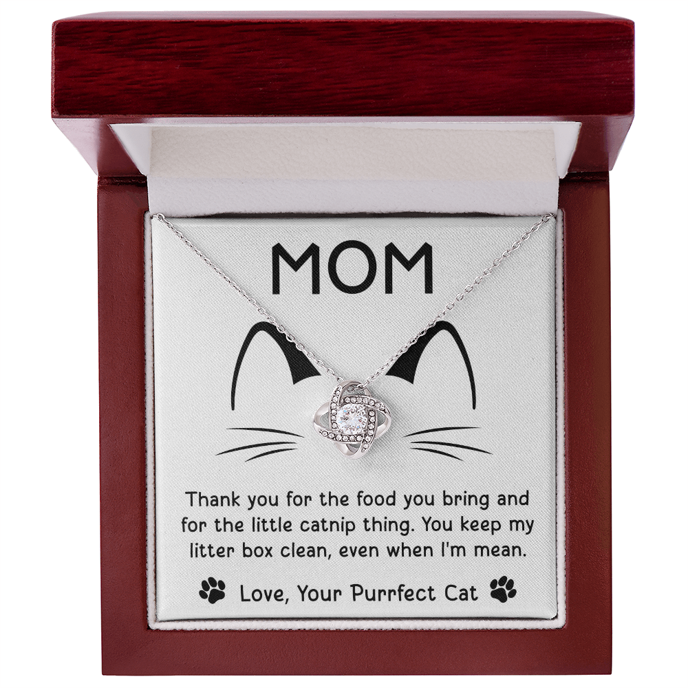 Purrfect Cat Love Knot Necklace
