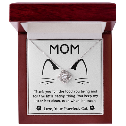 Purrfect Cat Love Knot Necklace