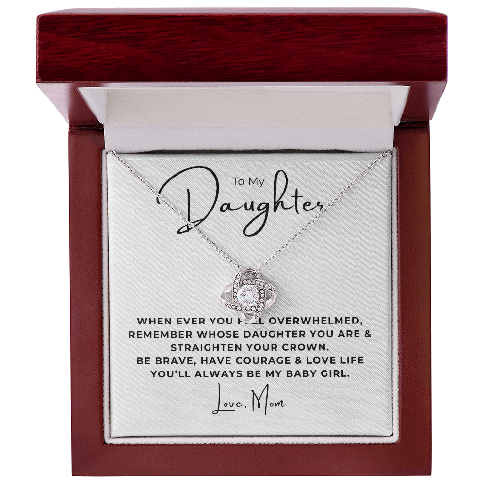 To My Daughter Love Knot Necklace