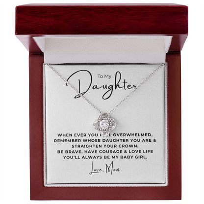 To My Daughter Love Knot Necklace