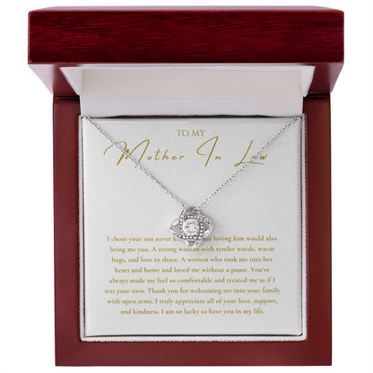 To My Mother In Law Wife Interlocking Hearts Necklace
