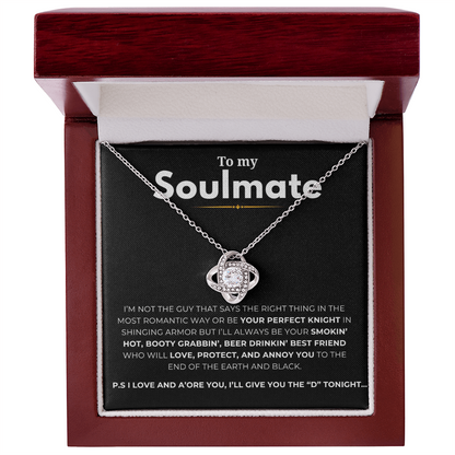 To My Soulmate Love Knot Necklace