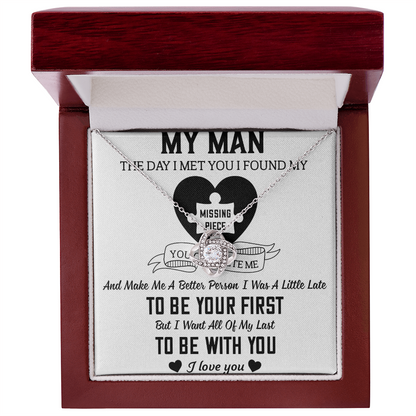 To My Man Love Knot Necklace