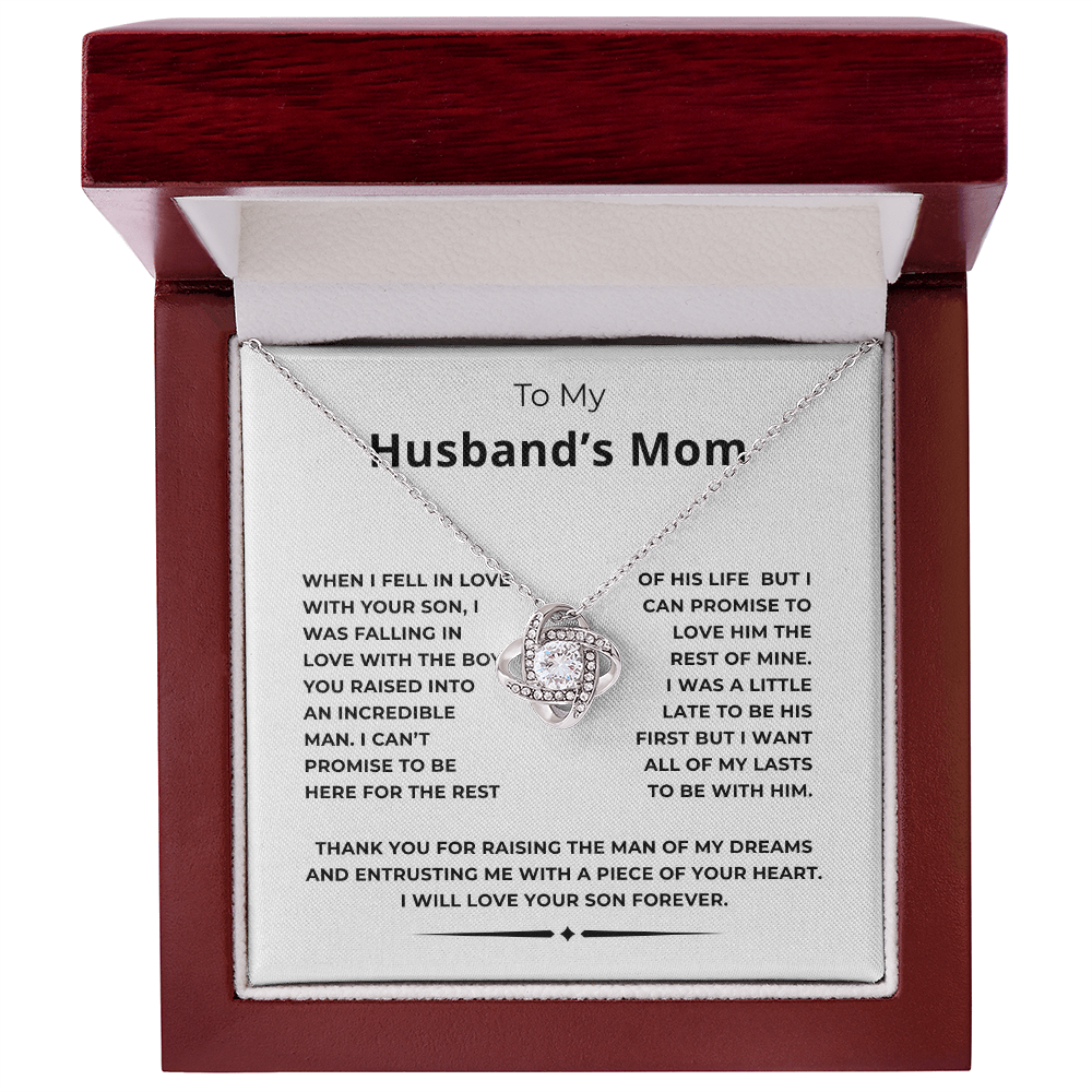 To My Husband's Mom Love Knot Necklace