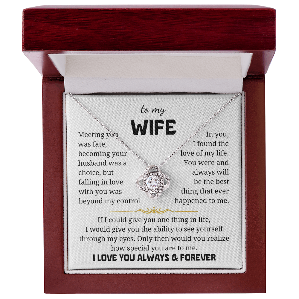 To My Wife Love Knot Necklace