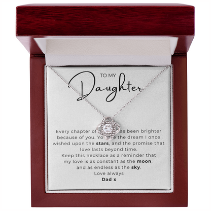 To My Daughter Love Knot Necklace